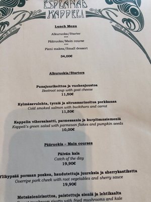 Menu photo 3 Kappeli Helsinki, 18