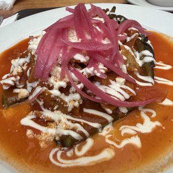 María Xoconostle - Relleno with chilaquiles rojo and chicken - Mexican Near Me - San Miguel de Allende, GUA María Xoconostle - Relleno with chilaquiles rojo and chicken - Mexican Near Me - San Miguel de Allende, GUA
