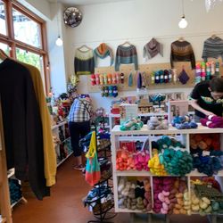 Knitting stuff and yarns.