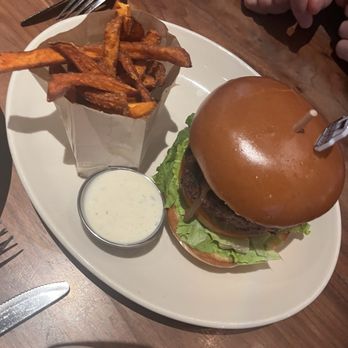 Wood Ranch Thousand Oaks - Medium Well Classic Burger and sweet fries - American Near Me - Thousand Oaks, California Wood Ranch Thousand Oaks - Medium Well Classic Burger and sweet fries - American Near Me - Thousand Oaks, California