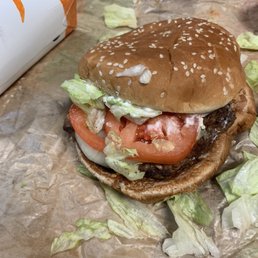 Whopper - got dangon meat was red!