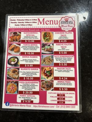 Menu photo 3 Luna's Tacos Round Rock, TX