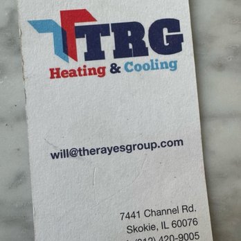 TRG Heating & Cooling - Left his card. - Heating & Air Conditioning/HVAC Near Me - Skokie, Illinois