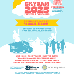Skytown Coop Preschool - SkyJam Festival & Fundraiser - May 17, 10am-2pm
Join us in East Richmond for SkyJam 2025, a free family-friendly festival!