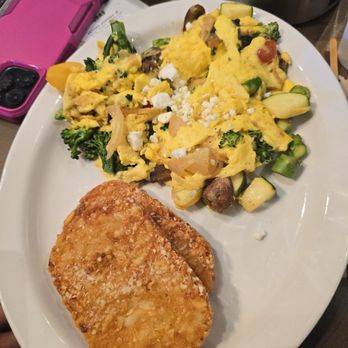 Hash Kitchen - Veggie scramble with hash browns - Bars Near Me - Fort Worth, Texas
