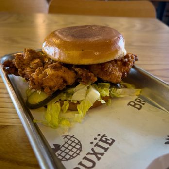 Bruxie - Fried Chicken Bun Sandwich KICKIN' "NASHVILLE" HOT SANDWICH - Chicken Shop Near Me - El Segundo, California Bruxie - Fried Chicken Bun Sandwich KICKIN' "NASHVILLE" HOT SANDWICH - Chicken Shop Near Me - El Segundo, California