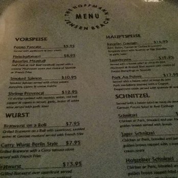 The Hoffmann - Menu in the dark - German Near Me - Jensen Beach, Florida The Hoffmann - Menu in the dark - German Near Me - Jensen Beach, Florida