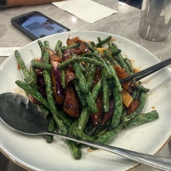 Apple Green Bistro - stirfry green beans and eggplants - Chinese Near Me - Cupertino, California