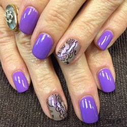 Nail Art by Pam - Summer nails with glitter gel & Lace Stamping