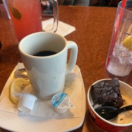 Coffee brownie and soft serve ice cream, yummy Coffee brownie and soft serve ice cream, yummy