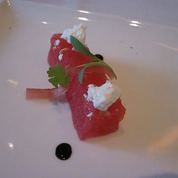 Michael Mina - watermelon salad amuse bouche - New American Near Me - Las Vegas, Nevada