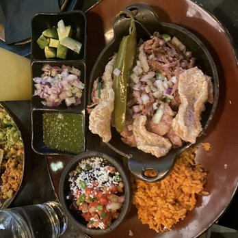 SOL Mexican Cocina - Pork Carnitas (the absolute best) comes w/ side of torts, green salsa, onions, and avocados. (And 2 sides of your choosing) - Bars Near Me - Denver, Colorado