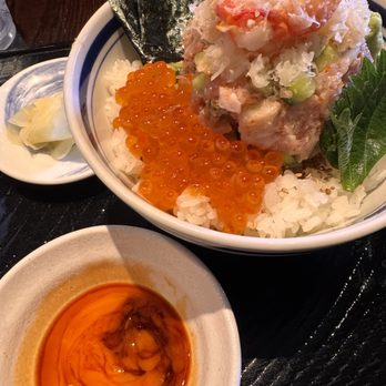 Chamon - Negitoro bowl with uni, egg with house shoyu - Japanese Near Me - Las Vegas, Nevada