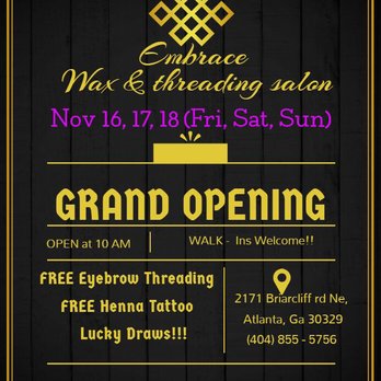 Embrace Wax and Threading Salon - Come with your friends and family - Waxing Near Me - Atlanta, Georgia Embrace Wax and Threading Salon - Come with your friends and family - Waxing Near Me - Atlanta, Georgia