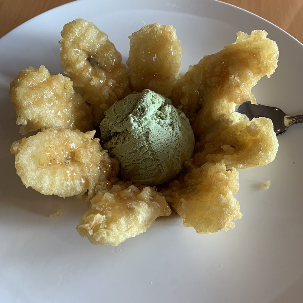 Kumi Ko - Banana tempura and green tea ice cream - Japanese Near Me - Compton, California Kumi Ko - Banana tempura and green tea ice cream - Japanese Near Me - Compton, California