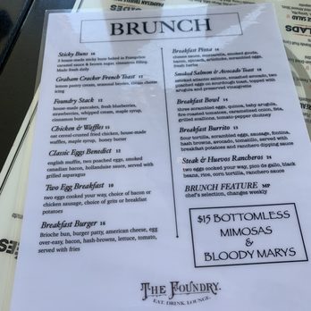 The Foundry - Brunch Menu - Lounges Near Me - Pompano Beach, Florida