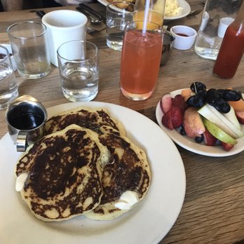 Plow - Almond flour pancakes, strawberry lemonade (a bit tart), and side of fruits! - Breakfast & Brunch Near Me - San Francisco, California Plow - Almond flour pancakes, strawberry lemonade (a bit tart), and side of fruits! - Breakfast & Brunch Near Me - San Francisco, California