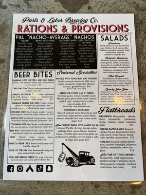 Menu photo 2 Parts & Labor Brewing Sterling, CO