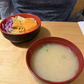 Izumi - Side salad and miso soup - Sushi Bars Near Me - Kirkland, Washington