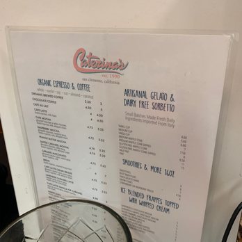 Caterina’s - menu - Gelato Near Me - San Clemente, California
