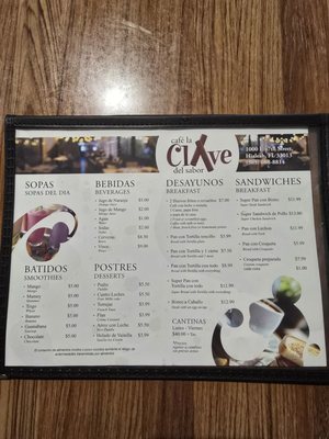 Menu photo 2 Cafe La Clave del Sabor Hialeah, FL