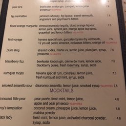 Sulphite labeled wine menu!!!!