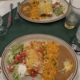 Seafood Enchiladas and Chicken Enchiladas