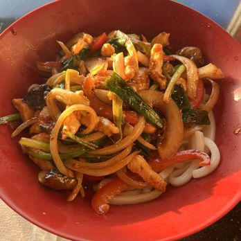 Bento Asian Kitchen + Sushi - Korean bowl with udon noodles and chicken - Sushi Bars Near Me - Gainesville, Florida