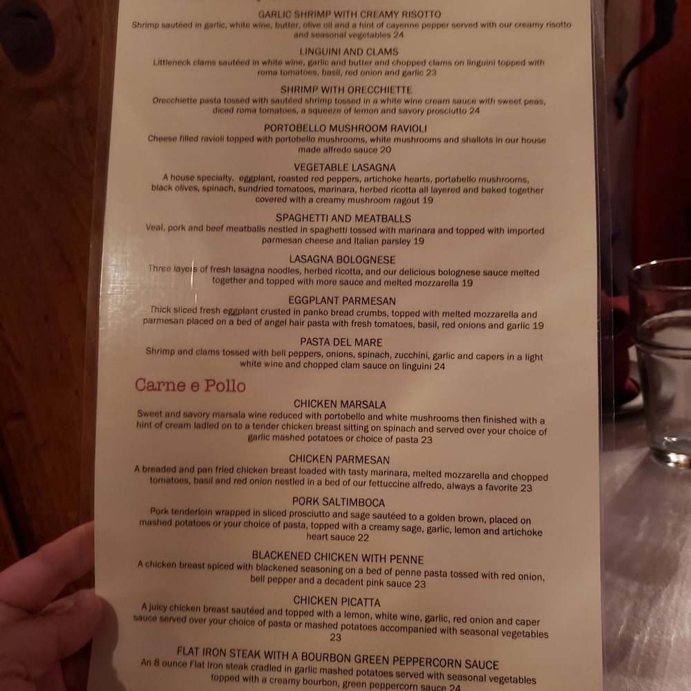 Cafe Della Via - Menu - Back - Italian Near Me - Cayucos, California
