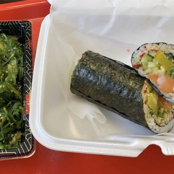 Kisoro - Seaweed Salad & Salmon Burrito - Sushi Bars Near Me - Worcester, Massachusetts