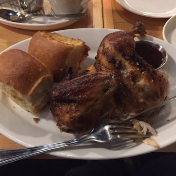 Rooster - Half Rotisserie Chicken with Parker Rolls and Cola BBQ sauce - New American Near Me - Newington, Connecticut Rooster - Half Rotisserie Chicken with Parker Rolls and Cola BBQ sauce - New American Near Me - Newington, Connecticut