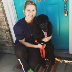 Haute Paws Escape - Autumn Ehrle owner, welcoming Annie to the family.