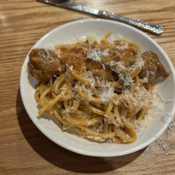 Gallus Handcrafted Pasta - Bucatini and meatballs with Parmesan - Bars Near Me - Waterbury, Vermont Gallus Handcrafted Pasta - Bucatini and meatballs with Parmesan - Bars Near Me - Waterbury, Vermont