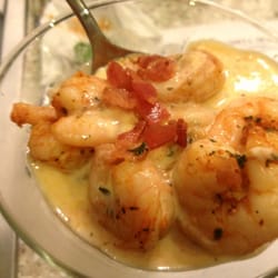 Half Shell Seafood - Half Shell Seafood Cooking Class at Cane River Kitchenware. Shrimp over Cheesy Grits. Delicious!