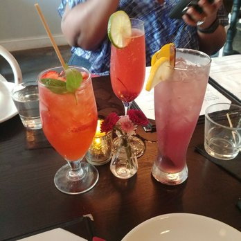 Modern Love Brooklyn - Enjoying our drinks! We ordered the signature spiked butterfly flower lemonade, strawberry basil sangria and cherry lime Bellini. - Vegan Near Me - Brooklyn, New York Modern Love Brooklyn - Enjoying our drinks! We ordered the signature spiked butterfly flower lemonade, strawberry basil sangria and cherry lime Bellini. - Vegan Near Me - Brooklyn, New York