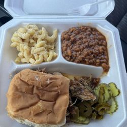 Calhoun's Country Smoke - Pulled pork plate with 2 sides.
