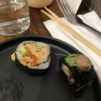Beyond Sushi - Spicy Jackfruit Crab, Mighty Mushroom roll - Sushi Bars Near Me - New York, New York Beyond Sushi - Spicy Jackfruit Crab, Mighty Mushroom roll - Sushi Bars Near Me - New York, New York