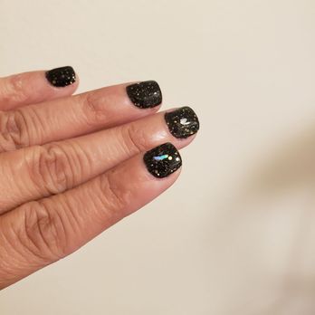 Nails By N - The black hologram glitter powder dip is so pretty. - Nail Salons Near Me - North Hollywood, California Nails By N - The black hologram glitter powder dip is so pretty. - Nail Salons Near Me - North Hollywood, California