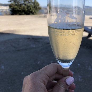 East Brother Light Station - Pet Nat sparkling in their custom glasses - Bed & Breakfast Near Me - Richmond, California East Brother Light Station - Pet Nat sparkling in their custom glasses - Bed & Breakfast Near Me - Richmond, California