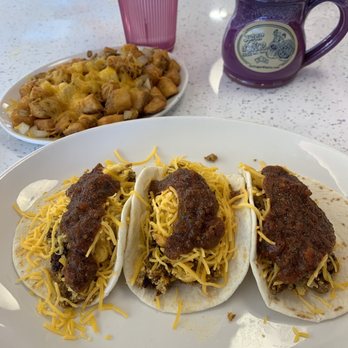 Sugar N' Spice  - Taco Week Breakfast Tacos, Coffee, Home Fries with Cheese and Onion - Diners Near Me - Cincinnati, Ohio