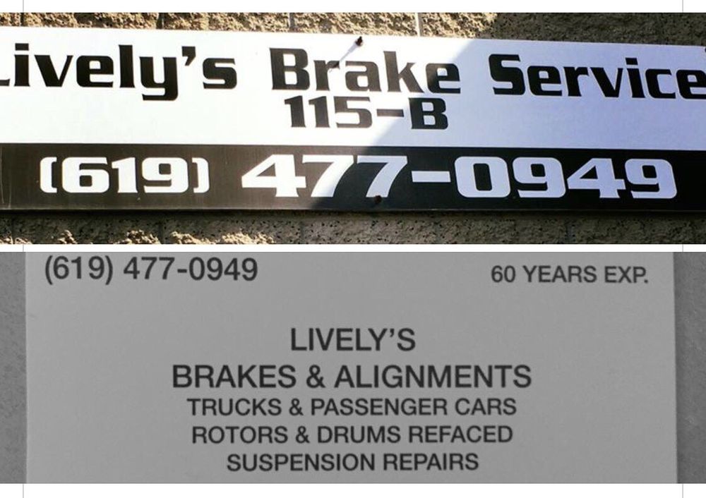 LIVELY & SONS BRAKE & WHEEL SERVICE Auto Repair 115 E 17th St