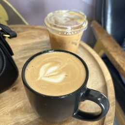 Pumpkin spice latte hot and iced