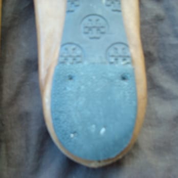 Cobbler Express - the back of one heel, see how the nails are too long and just got bended in? i can feel them on the other end - Shoe Repair Near Me - New York, New York Cobbler Express - the back of one heel, see how the nails are too long and just got bended in? i can feel them on the other end - Shoe Repair Near Me - New York, New York
