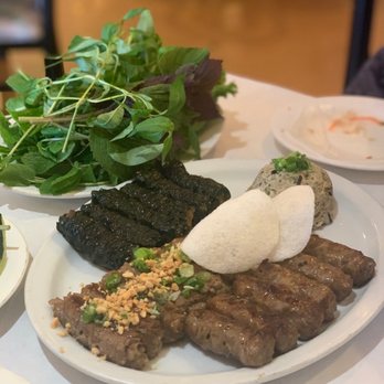 Anh Hong Saigon - Bo Mo Chai (grilled beef sausage), Bo Nuong La Lot (w/ betel leaf), Bo Nuong Xa (stuffed onion and lemongrass), and steamed beef Patty - Vietnamese Near Me - Milpitas, California Anh Hong Saigon - Bo Mo Chai (grilled beef sausage), Bo Nuong La Lot (w/ betel leaf), Bo Nuong Xa (stuffed onion and lemongrass), and steamed beef Patty - Vietnamese Near Me - Milpitas, California