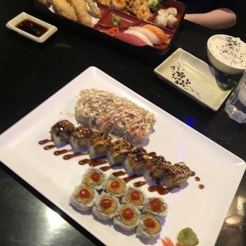 Sushi Ya - B Teriyaki Lunch Special Bento, B special Godzilla Roll, Niagara roll, Dynamite roll - Japanese Near Me - Joliet, Illinois