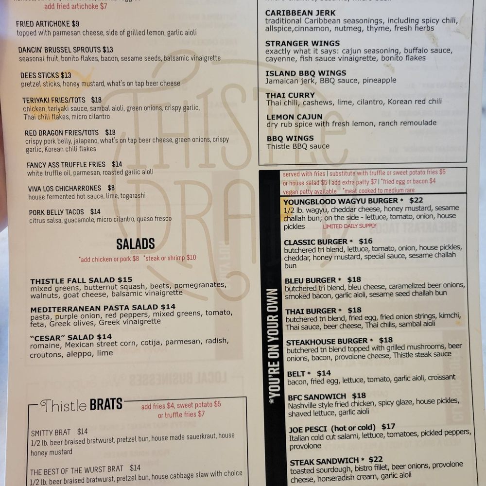 Thistle Draftshop - Menu - Beer, Wine & Spirits Near Me - Spring, Texas Thistle Draftshop - Menu - Beer, Wine & Spirits Near Me - Spring, Texas