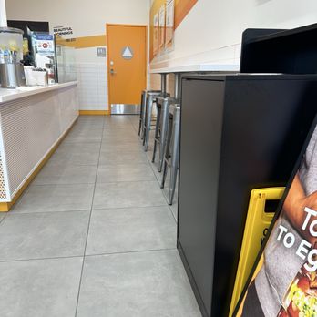 Egg Tuck - Inside bar seating/ condiment station/bathroom - Coffee & Tea Near Me - Burbank, California