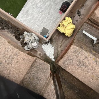 Guys In Green - Covered that little hole that was causing the leak. Repaired the rain gutter - Window Washing Near Me Guys In Green - Covered that little hole that was causing the leak. Repaired the rain gutter - Window Washing Near Me