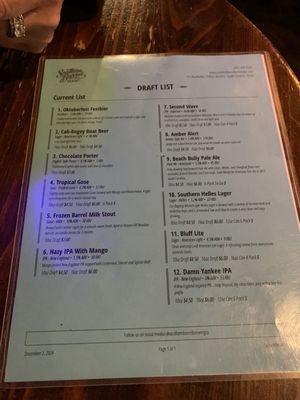 Menu photo 2 Southern Barrel Brewing Bluffton, SC