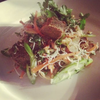The Finnieston - Crispy tofu, glass noodles, Asian dressing and spiced cashews. - Seafood Near Me - Glasgow, GLG The Finnieston - Crispy tofu, glass noodles, Asian dressing and spiced cashews. - Seafood Near Me - Glasgow, GLG